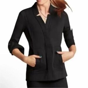 Cabi Black Around the Clock Zip Blazer Jacket Large